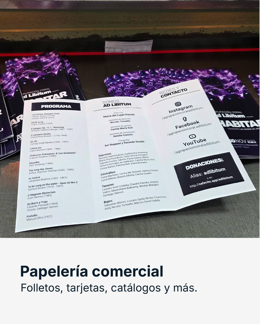 Papelería comercial: folletos y catálogos